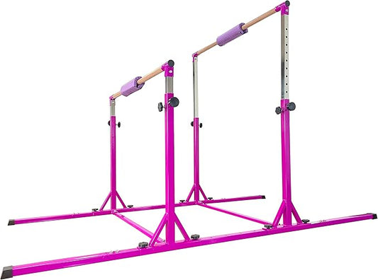 Gymnastics Double Horizontal Bars 3Play Parallel Bars Uneven Bars Gymnastics Training Kip Bar with 304 Stainless Steel Regulating Arms & Fiberglass Rail for Indoor Outdoor Home Club Use-StrideForce Fitness