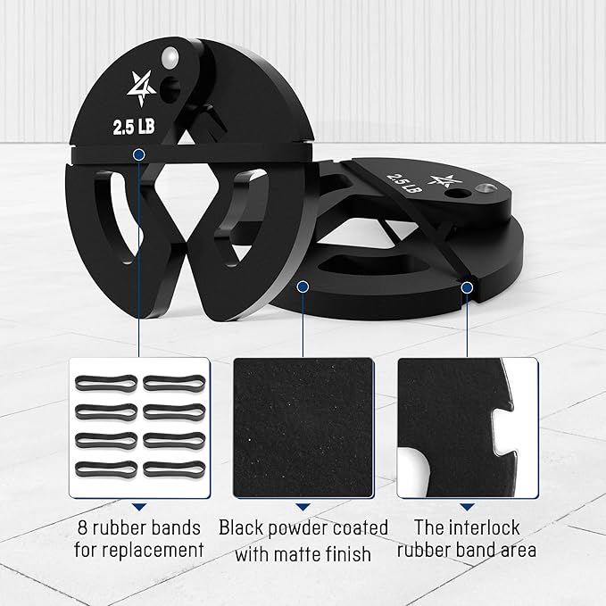 Yes4All Fractional Weight Plates Set, Available In Steel And Rubber, Set of 2/4/6 Plates in 1.25LB, 2.5LB, or 5LB Sizes, Micro Change Plates for Dumbbell and Olympic Barbell Weightlifting-StrideForce Fitness