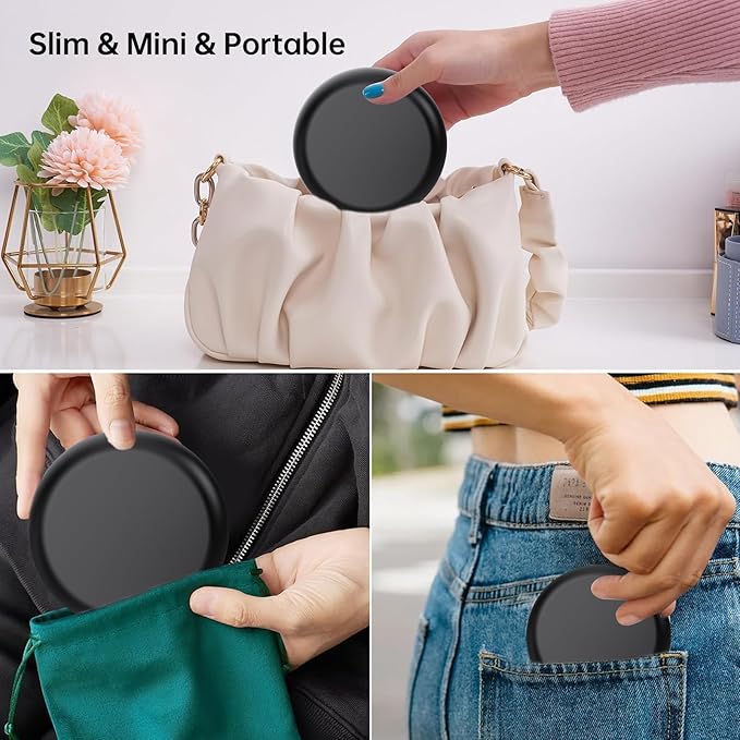 Retainer Case, Slim Aligner Case Compatible with Invisalign, Cute Retainer Box with Silicone Pad, Black