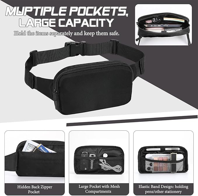 MoKo Fanny Packs for Women Men, Fashion Running Waist Packs, Crossbody Mini Bag Fanny Pack Belt Bag with Adjustable Strap for Running Outdoors Workout Travel Hiking Cycling-StrideForce Fitness