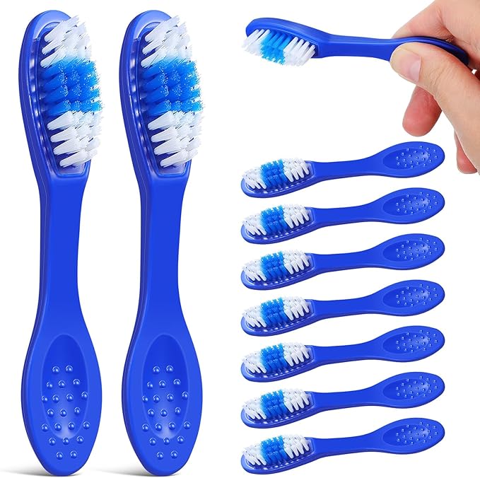 Healvian Mini Soft Bristle Toothbrushes 10pcs, Portable Small Manual Toothbrushes with Short Handle for Prison Use and Oral Cleaning, Travel-Friendly Compact Size 9Cm