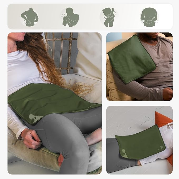 Large Ice Packs for Injuries Reusable - Soft Gel Hot and Cold Packs for Injuries, Hip, Shoulder, Back Pain Relief - 11.5" x 14.5" - Green-StrideForce Fitness