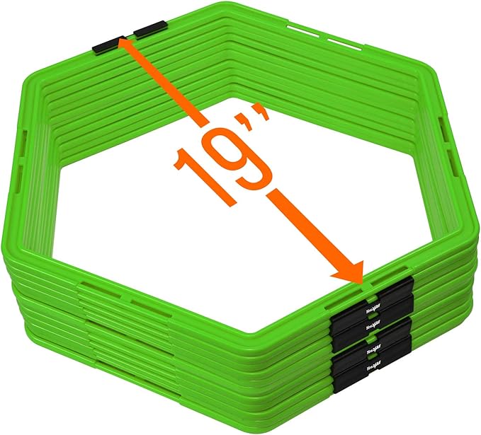 Yes4All Hex Agility Rings/Speed Rings with Carrying Bag – Hexagon Rings, Agility Hurdles for Agility Footwork Training-StrideForce Fitness