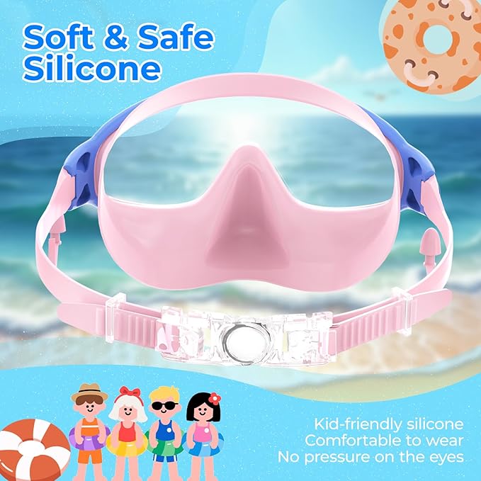 Swim Goggles for Kids 3-15 with Earplugs Large Frame Anti-Fog/UV Swimming Goggles for Boys Girls Toddler 2PCS-StrideForce Fitness