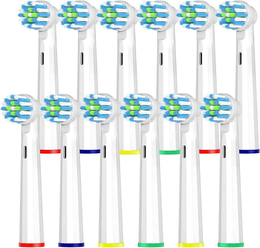 Toothbrush Heads Compatible with Oral B Braun Pro 1000/Genius X/Smart 1500 Series Electric Toothbrush, 14 Count Refills Brush Head Compatible with Oral B (White)