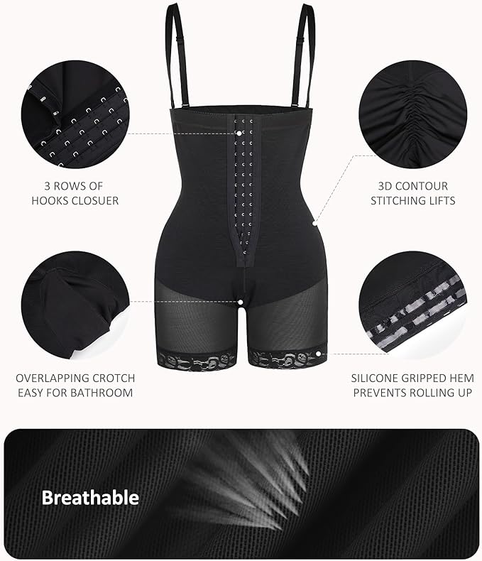 FeelinGirl Faja Body Shaper Tummy Control Shapewear for Women Butt Lifter Post Surgery Fajas Postparto Para Mujer-StrideForce Fitness