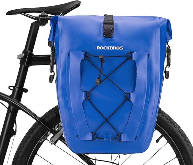 ROCKBROS Bike Panniers Waterproof Bike Rear Rack Bag Max 30L Large Capacity Bike Rear Panniers for Cycling Traveling Commuting-StrideForce Fitness