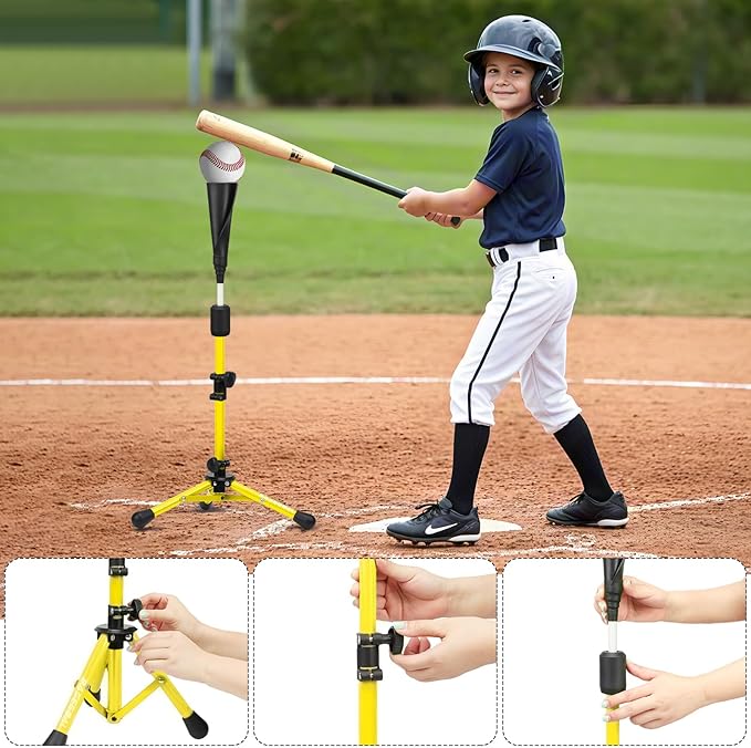Baseball Tee for Kids,Batting Tee,Softball Tee,Youth Hitting Tee,Teeball Tee,Travel Tee,Easy Adjustable Height-StrideForce Fitness