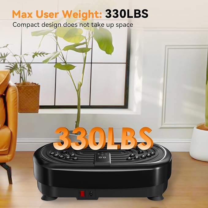 UCIN Vibration Plate Exercise Machine, Vibration Plate for Lymphatic Drainage, 330 Lbs Capacity Vibrating Plate for Weight Loss Home Fitness with Resistance Bands/Pilates Ball-StrideForce Fitness