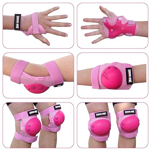 Youth/Kids Knee Pads Elbow Pads Wrist Guards Protective Gear Set for 3-15 Years Child Roller Skates, Skateboard, Cycling, Inline Skating, BMX Bike, Balance Bike, Scooter Riding and Other Outdoor Sports-StrideForce Fitness