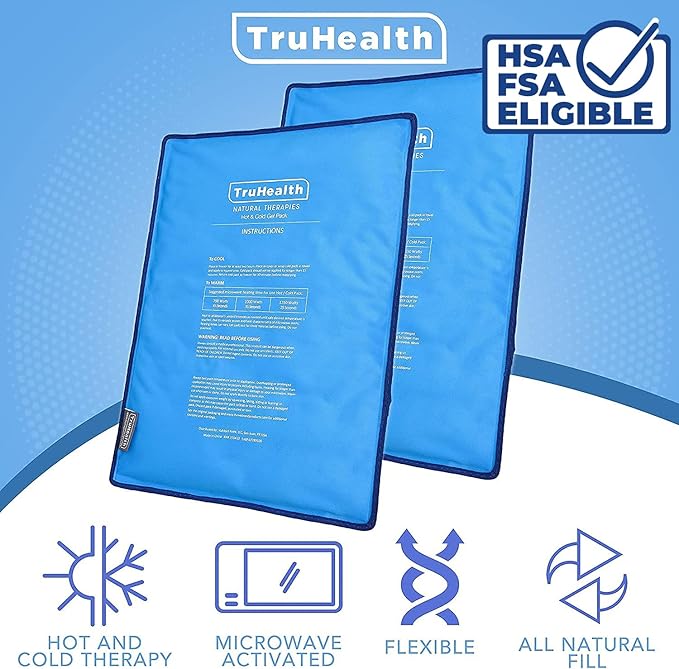 Extra Large Reusable Gel Ice Pack for Injuries & Pain Relief - 2-Pack, Extra Large - Blue - Hot & Cold Therapy Ice Bags for Injuries - Flexible, Leak-Free Design-StrideForce Fitness