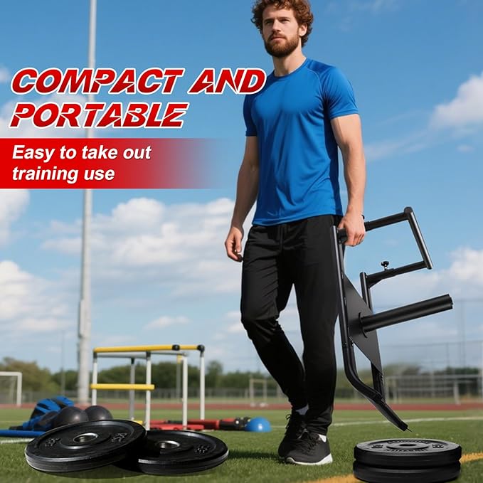 GADFISH Medium-Sized Weight Sled, Adjustable Height Workout Fitness Sled for Speed Training, Push and Pull Sleds for Exercise, Suitable for 1" & 2" Weight Plate, Applicable to Multiple Scenarios-StrideForce Fitness