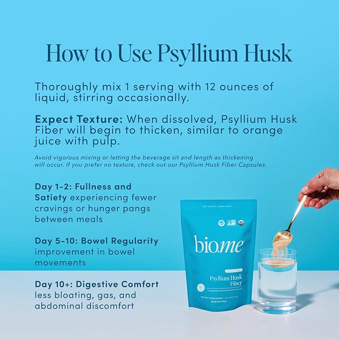 Psyllium Husk Fiber Unflavored (6g Per Serving) - Gluten-Free Fiber Supplement for Women & Men - Psyllium Husk Powder for Healthy Digestion, Bowel Regularity & Bloating Relief - 45 Servings-StrideForce Fitness