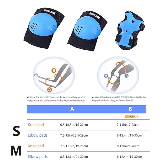 Youth/Kids Knee Pads Elbow Pads Wrist Guards Protective Gear Set for 3-15 Years Child Roller Skates, Skateboard, Cycling, Inline Skating, BMX Bike, Balance Bike, Scooter Riding and Other Outdoor Sports-StrideForce Fitness