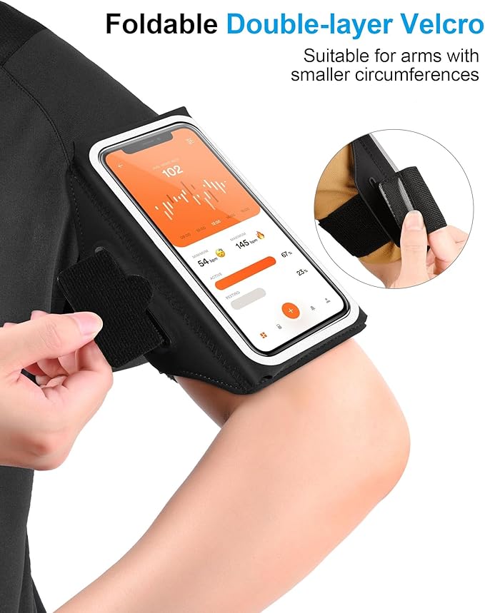 Arm Band for Phone for Running with Foldable Straps, 6.9‘’ Running Armband Phone Holder for iPhone 16 15 14 13 12 11 Pro Max Galaxy Pixel, Running Essentials for Women with Car Home Key Earphone Bag-StrideForce Fitness