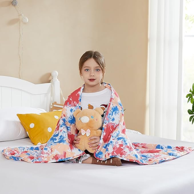 L'AGRATY Weighted Blanket - 40"x60" 10lbs Breathable Microfiber Material with Glass Beads Small Blanket for All-Season Summer Fall Winter Soft-StrideForce Fitness