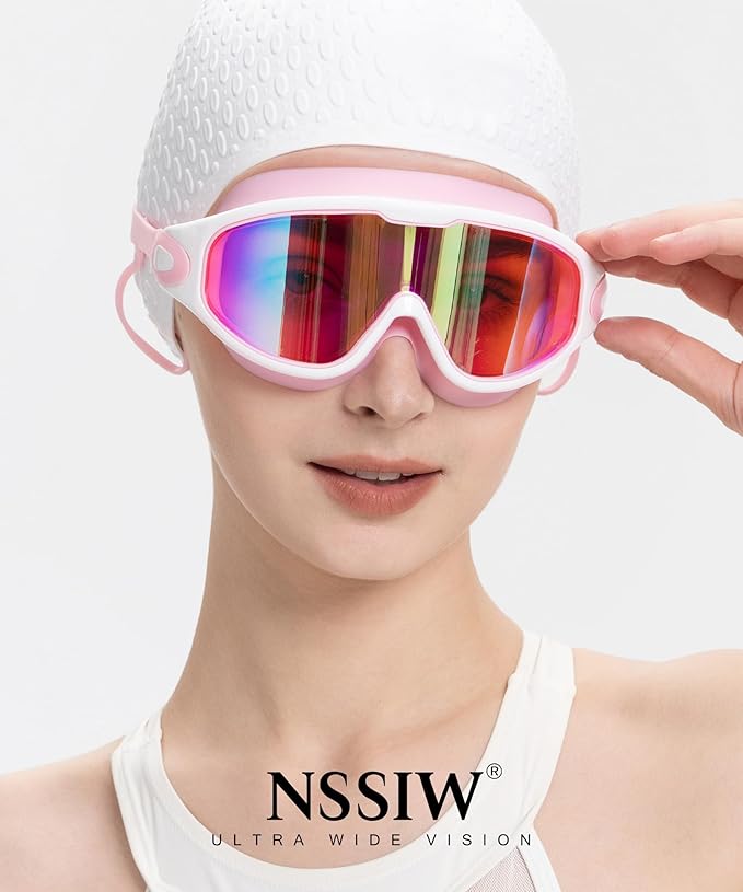 NSSIW Goggles Swimming Adult Swim-Goggles: Wide View with UV400 Protection Anti Fog No Leak for Men and Women 3 Pack-StrideForce Fitness