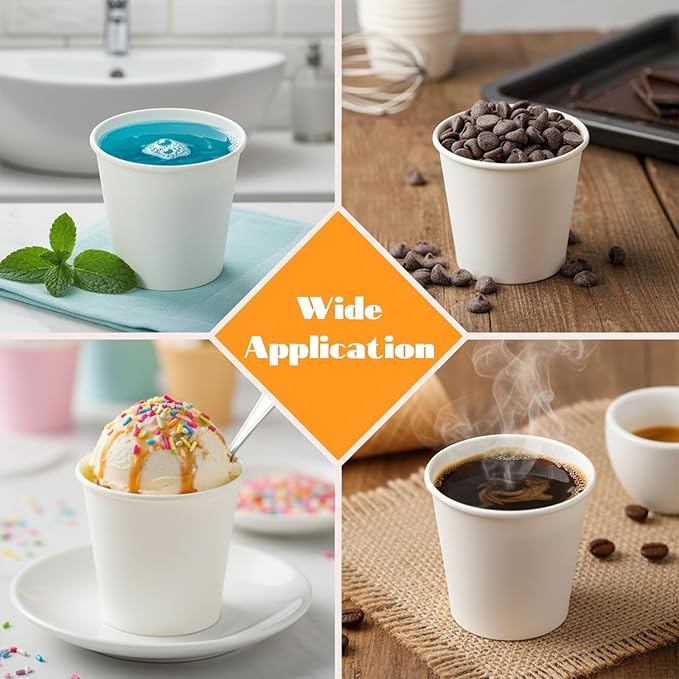 1000 Count 2 oz Bathroom Cups, Disposable Paper Bath Cups, Small Paper Cup, Bathroom Mouthwash Cup, White Mini Espresso Trophy for Bathrooms, Travel, Picnic