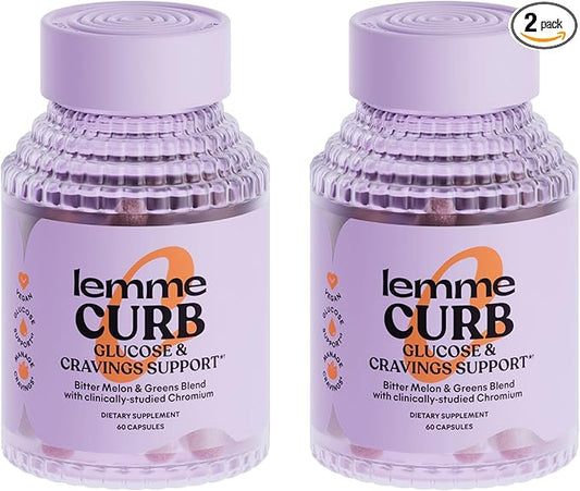 Lemme Curb - Cravings, Improve Carb Metabolism, Weight Management Support, Clinically Studied Chromium Picolinate, Bitter Melon, Ceylon Cinnamon & Greens Superfood - 60 Count (Pack of 2)-StrideForce Fitness