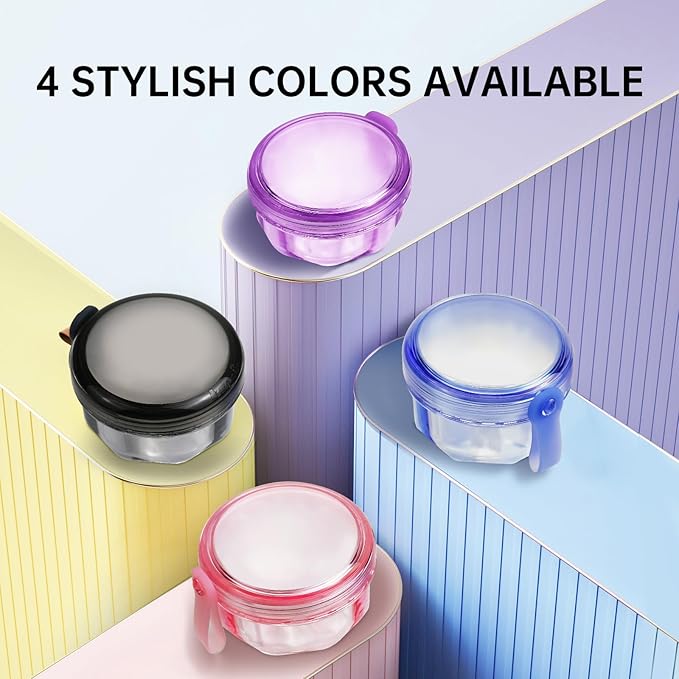 Leak Proof Denture Cups for Soaking Dentures, Partial Denture Bath Case Travel Retainer Cleaning Container Case with Brush for Aligner, Denture, Mouth Guard - Transparent Black