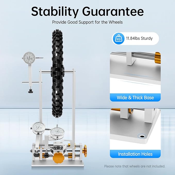 Bicycle Wheel Truing Stand, Professional Bike Repair Truing Bearing Stand with 3 Gauges Removable Bicycle Wheel Maintenance Tool Kit for 10" - 29" Wheels Rim Truing MTB Road-StrideForce Fitness