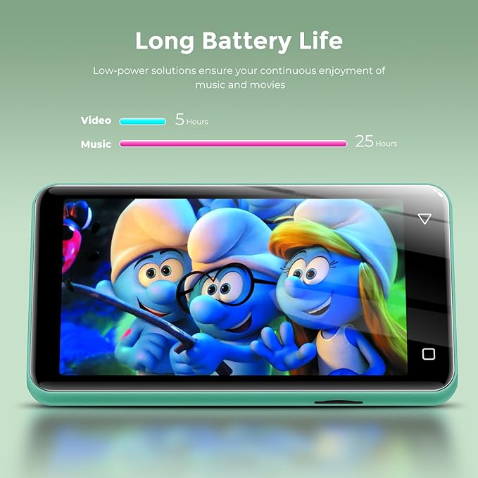 innioasis 80GB MP3 Player with Bluetooth and WiFi, MP3 Player for Kids with Spotify, Spotify Kids, Pandora, Audible, 4.0" Touch Screen Music Player with Parental Controls, Up to 1TB (White+ Green)-StrideForce Fitness