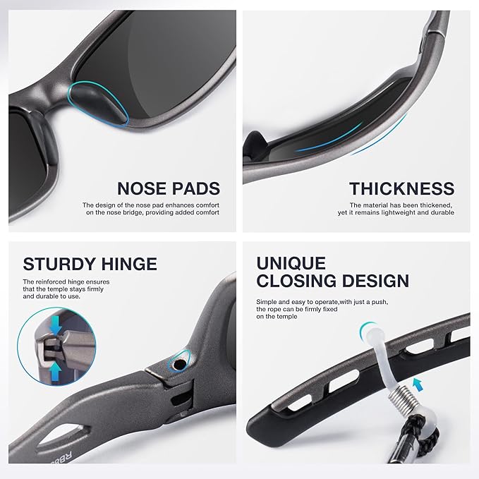 RIVBOS Sunglasses for Men Women Polarized UV Protection Sports Fishing Driving Shades Cycling RB833-StrideForce Fitness