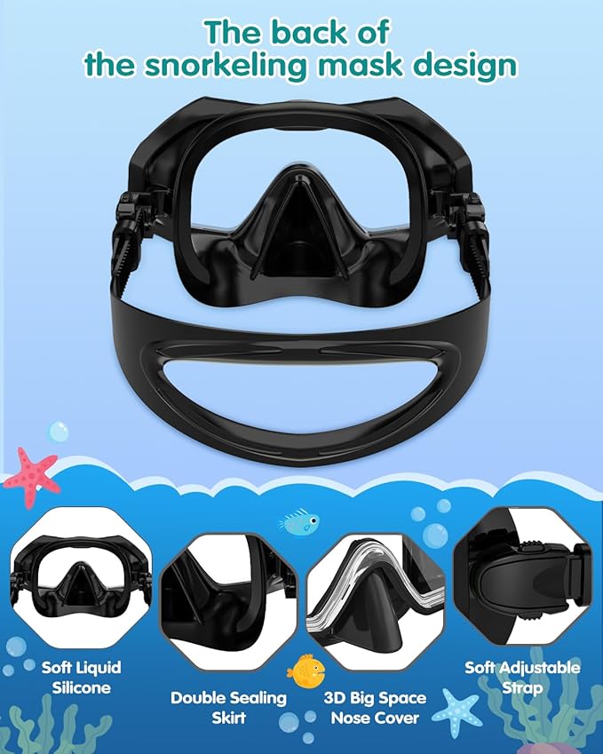 W WSTOO Kids Swim Goggles with Nose Cover,Snorkel Diving Swimming Mask for Youth 5-15,HD 3-Window Wide Vision Anti-Shattered Lens Anti-Fog&Leak-StrideForce Fitness