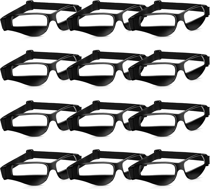Weewooday 12 Pack Basketball Dribbling Goggles Adjustable Sport Training Glasses Aid for Team Training Aid Basketball Equipment Safety Specs for Adult Teenagers Youth, 8.5 x 2 Inch-StrideForce Fitness