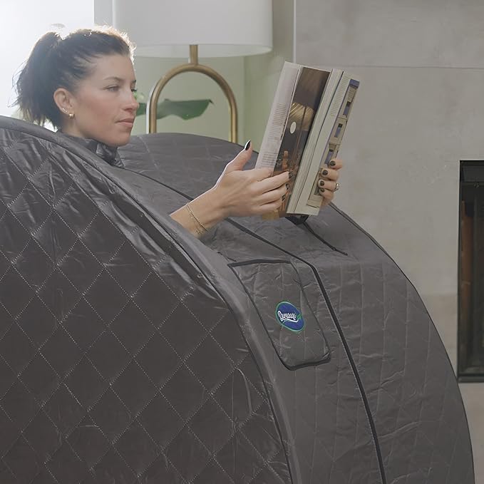Durasage Lightweight Portable Personal Steam Sauna Spa - 800W Steam Generator, 60-Min Timer, Zippered Access, Single Front Pocket, Foldable Frame & Chair - Indoor Use, at-Home Relaxation Kit-StrideForce Fitness