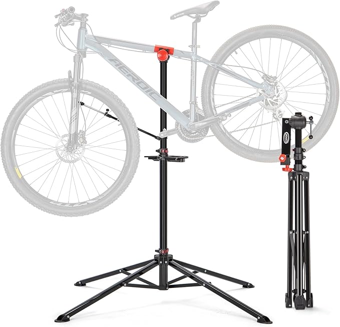 CXWXC Bike Repair Stand - Bicycle Stand For Maintenance Workstand - Ebike Repair Stand Shop Home Mechanics for Mountain Road Bike and E Bike (Black)-StrideForce Fitness