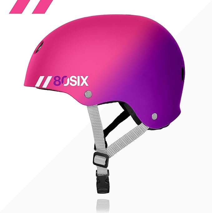 80SIX Triple Certified Multisport Helmet - Ideal for Bike, Scooter, Skateboard, Roller Skate and Inline Skate-StrideForce Fitness
