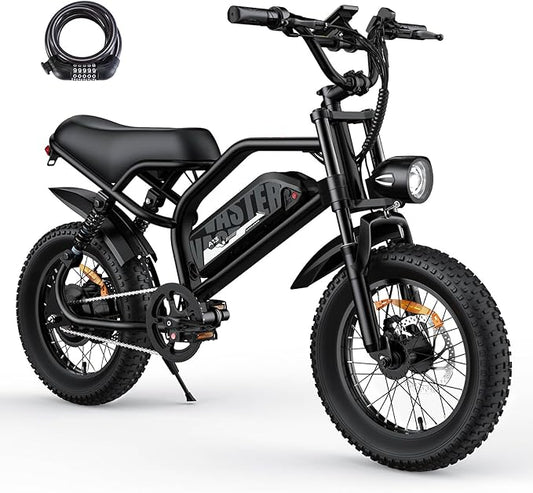 Electric Bike, 16'' Fat Tire eBike for Teens/Adults, 500W E-Bike with 36V/12.8Ah Removable Battery, 22MPH 45 Mile Range Commuting Electric Mountain Bike with Dual Dual Brakes-StrideForce Fitness
