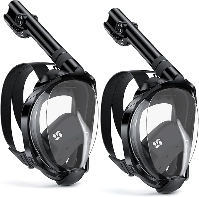 W WSTOO Full Face Snorkel Mask Adults,Suitable for Beginners Dry Top Snorkeling Gear,Can Your Mouth or Nose to Breathe,180 Degrees Panoramic View,Anti-Fog Anti-Leak,Summer Travel and Vacationing Gifts-StrideForce Fitness