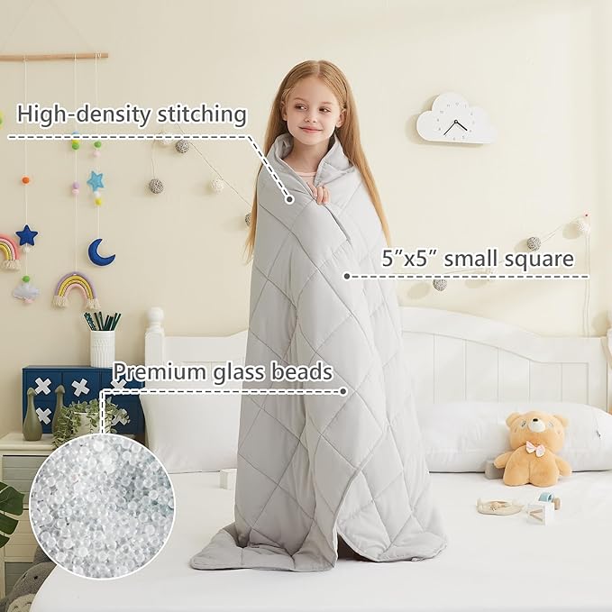 L'AGRATY Weighted Blanket - 36"x48" 3lbs Weighted Blanket Microfiber Material with Glass Beads Small Blanket for All-Season Summer Fall Winter Soft Thick Blanket-StrideForce Fitness