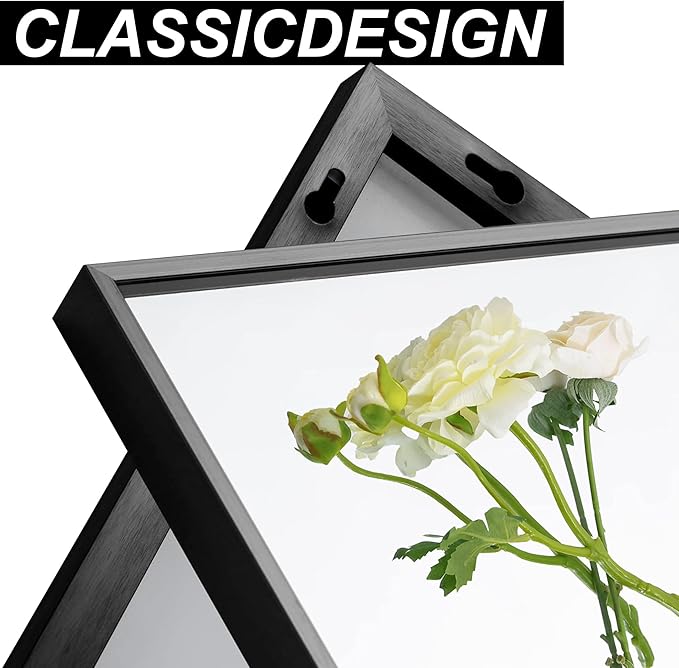 Black Bathroom Mirror for Wall, 36x48 Inch Rectangle Mirrors with Metal Frame, Modern Vanity Wall Mirror Decor for Entryway Hangs, Bathroom Living Room Horizontal or Vertical-StrideForce Fitness