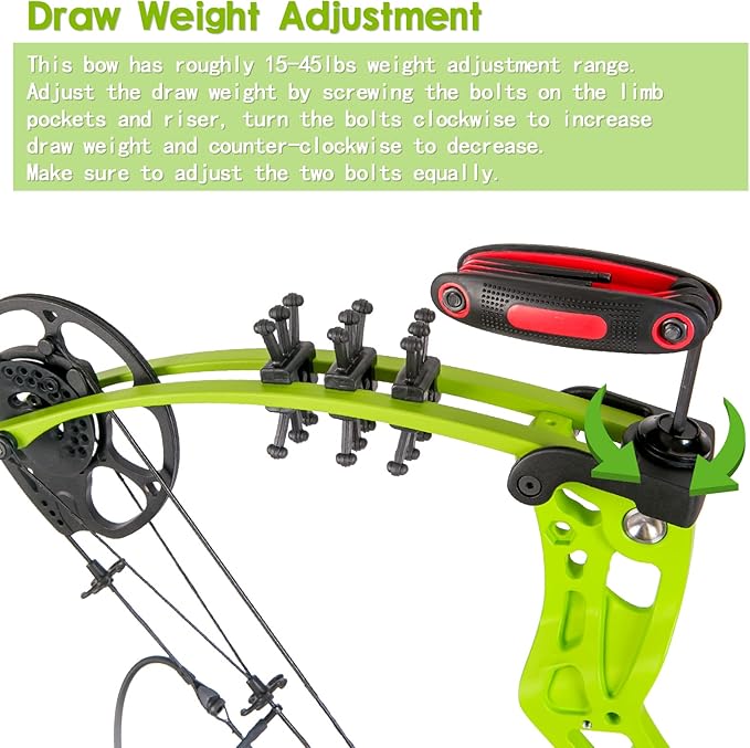 Youth Compound Bow Set 15-45 Lbs for Teens and Beginner, Package with Archery Hunting Equipment, Max Speed 260fps, Adjustable, Right Hand-StrideForce Fitness