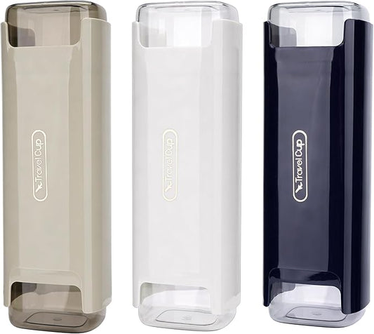 3 Pack Portable Travel Toothbrush Case, Toothpaste Case with Split Mouthwash Cup, Travel Toothbrush Cup Case for Travel, Business, Home, Camping