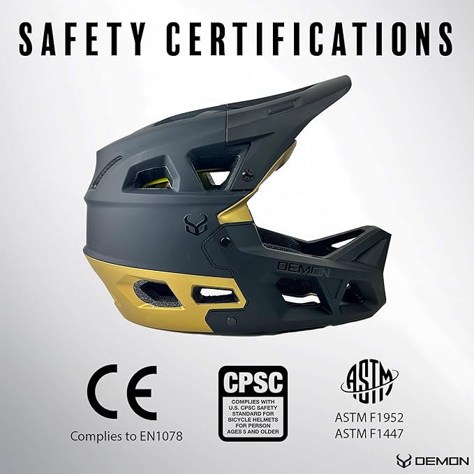 Demon United Podium X MIPS Full Face Mountain Bike Helmet- Removable Fit Pad Options- Advanced Venting System-Lightweight - Fullface DH BMX MTB Helmet-StrideForce Fitness