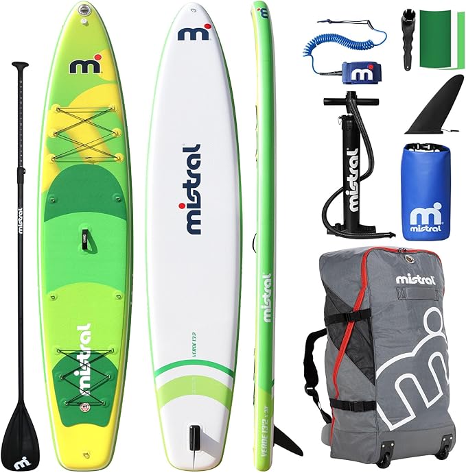 Mistral Stand Up Inflatable Paddle Board Racing & Touring Board 13'2"/ 14' Race Board, Backpack with Wheels, Durable ISUP for Youth & Adult, w/Premium SUP Accessories-StrideForce Fitness