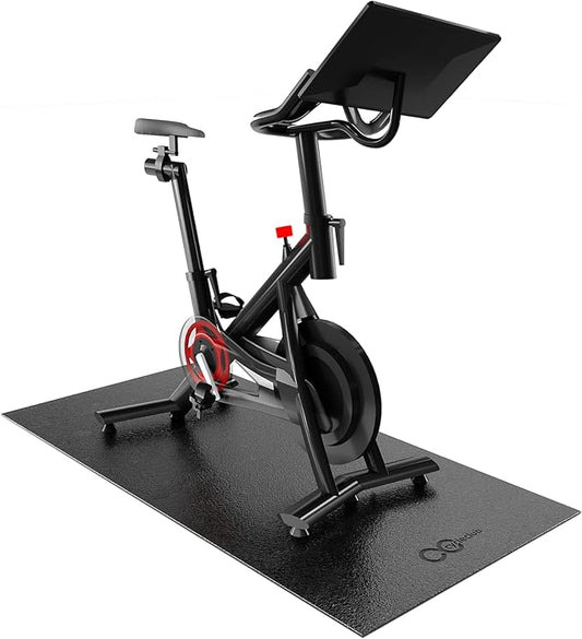 Bike Mat Compatible with Peloton Bike Elliptical Treadmill Mat 6mm Thick,