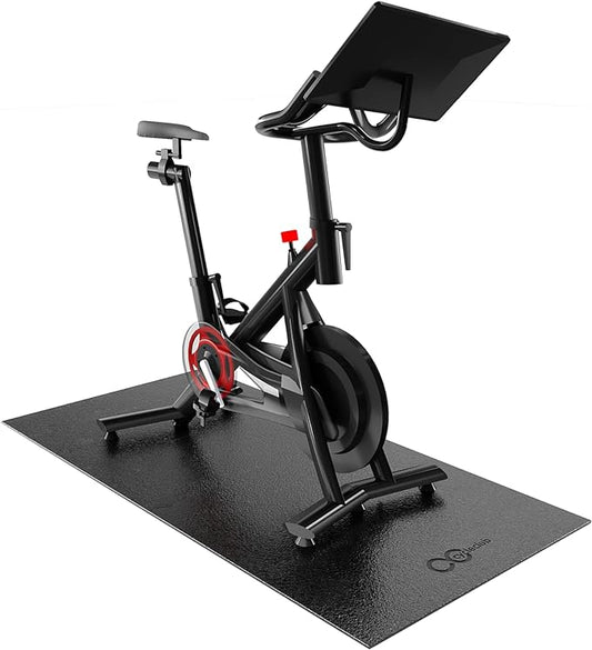 Bike Mat Compatible with Peloton Bike Elliptical Treadmill Mat 6mm Thick,