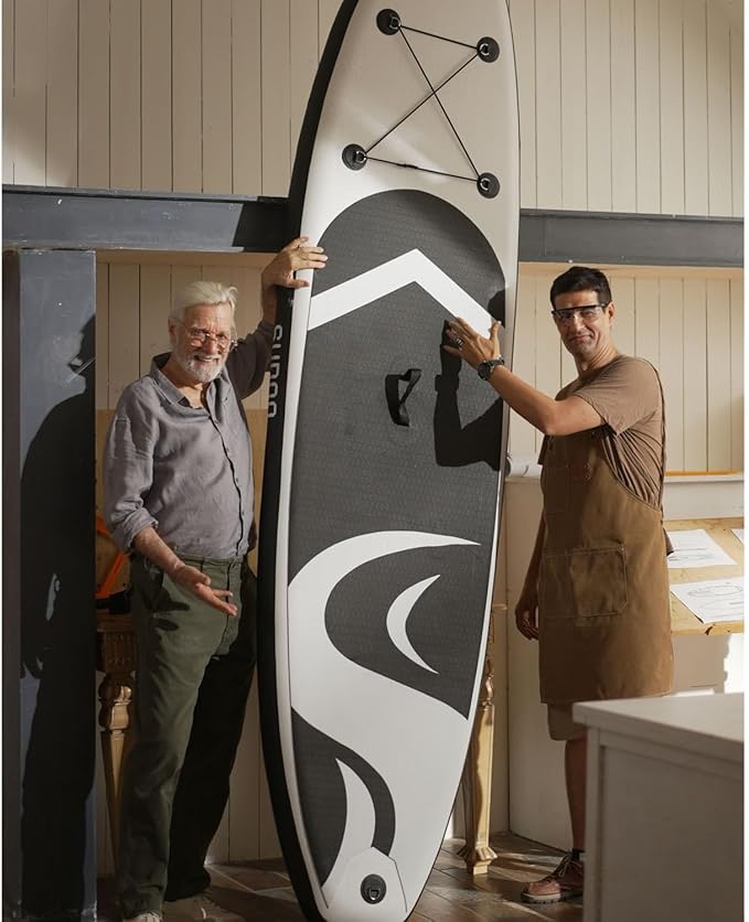 Inflatable Stand Up Paddle Board 10‘x30‘‘- Ultra-Light SUP with Backpack, Pump, Paddle, Coil Leash, 3 Fins, Repair Kit, Stable Design, Non-Slip EVA Deck for Adults & Youth-StrideForce Fitness