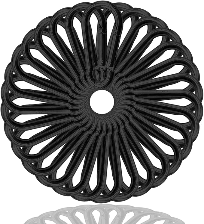 30Pack Carabiner Clips Heavy Duty, 4” Large Spring Snap Hooks Bulk, Galvanized Black 3/8” Carabiners for Camping, Solid Spring Clips for Home Gym Hanging Hammocks Swing Hiking-1100lbs Holding Capacity-StrideForce Fitness