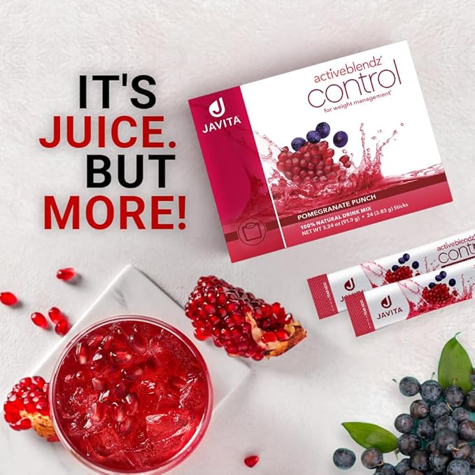 Javita Control Fruity (Acai, Pomegranate) Drink Mix Beverage with Slimming Herbs (Garcinia Cambogia, Gymnema Sylvestre) to Help Support Healthy Lifestyle, Appetite (1 Box/24 Sticks)-StrideForce Fitness