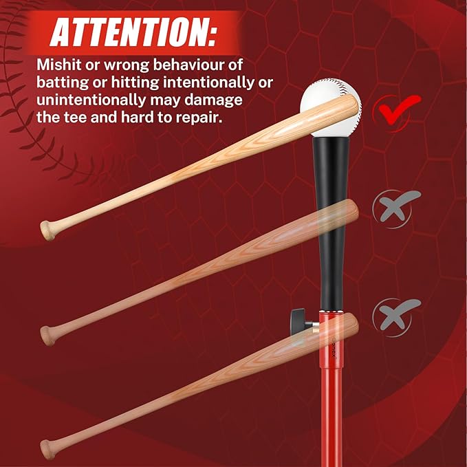 Gonex Baseball Softball Practice Hitting Batting Tripod Stand Rubber Tee Collapsible Portable with Carrying Bag-StrideForce Fitness