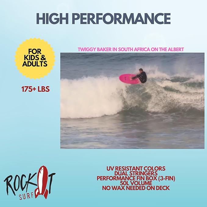 Rock-It 6' Albert Performance Fish Soft Top Surfboard Surf Board, Foam Surfboard, Kids Surfboard, Adult Surfboard, Tabla De Surf, Beginner Surfboard-StrideForce Fitness