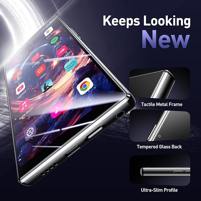 AGPTEK 5'' 128GB MP3 Player with Bluetooth and WiFi, T09 Touch Screen Andriod 13 Music Player with Spotify, Audible, YouTube, Up to 1TB-StrideForce Fitness