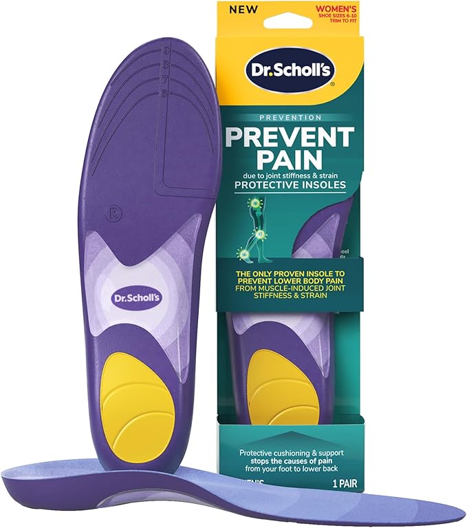 Dr. Scholl’s Prevent Pain Insoles for Women, Size 6-10, 1 Pair: The Only Proven Insole to Prevent Lower Body Pain - Arch Support Shoe Inserts for Women, Protect Against Lower Back, Knee and Foot Pain-StrideForce Fitness