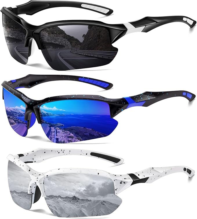 Sports Polarized Sunglasses for Men Cycling Running Fishing UV Protection Sun Glasses Lightweight Half Frame Goggles-StrideForce Fitness